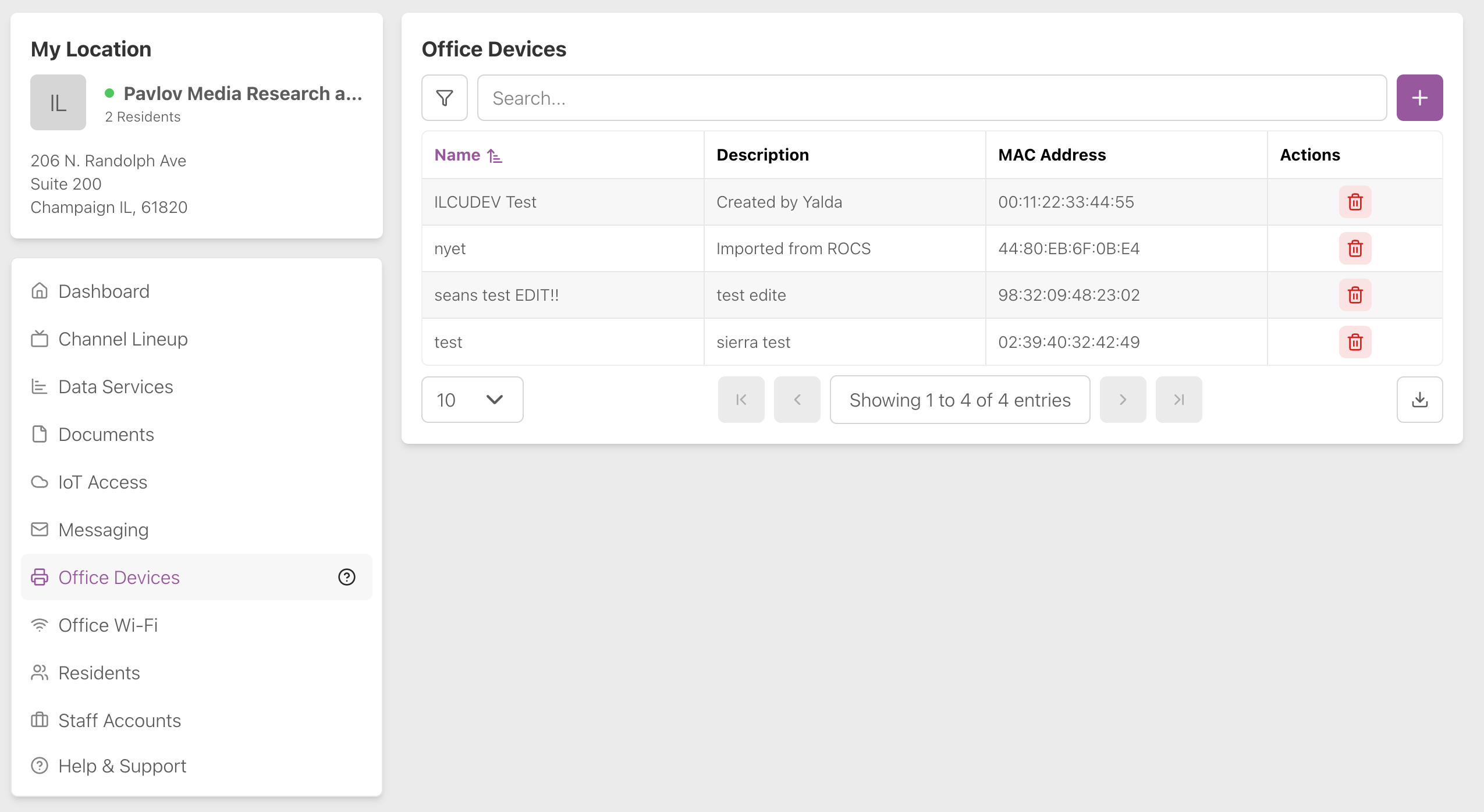 My Properties Office Devices