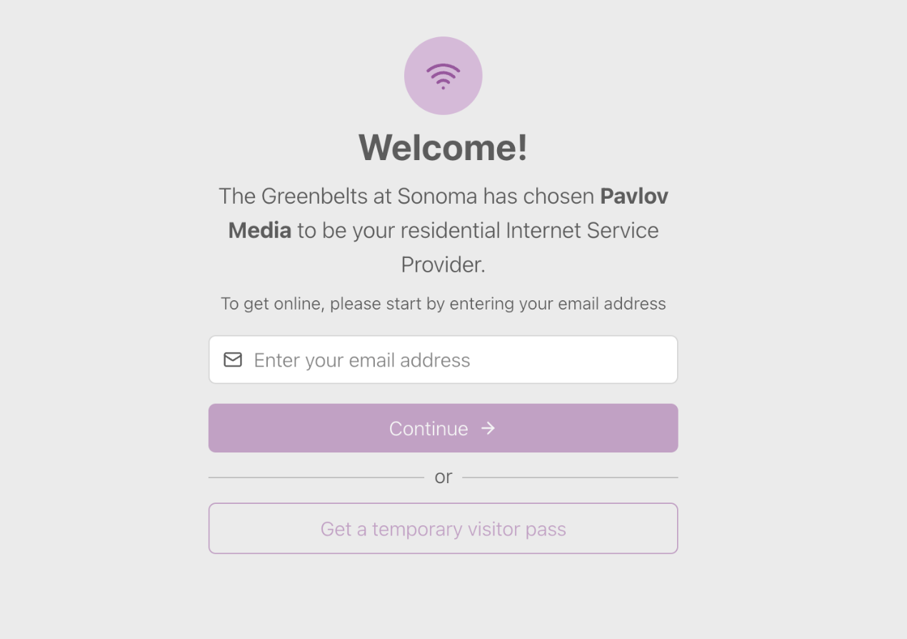 Registration page