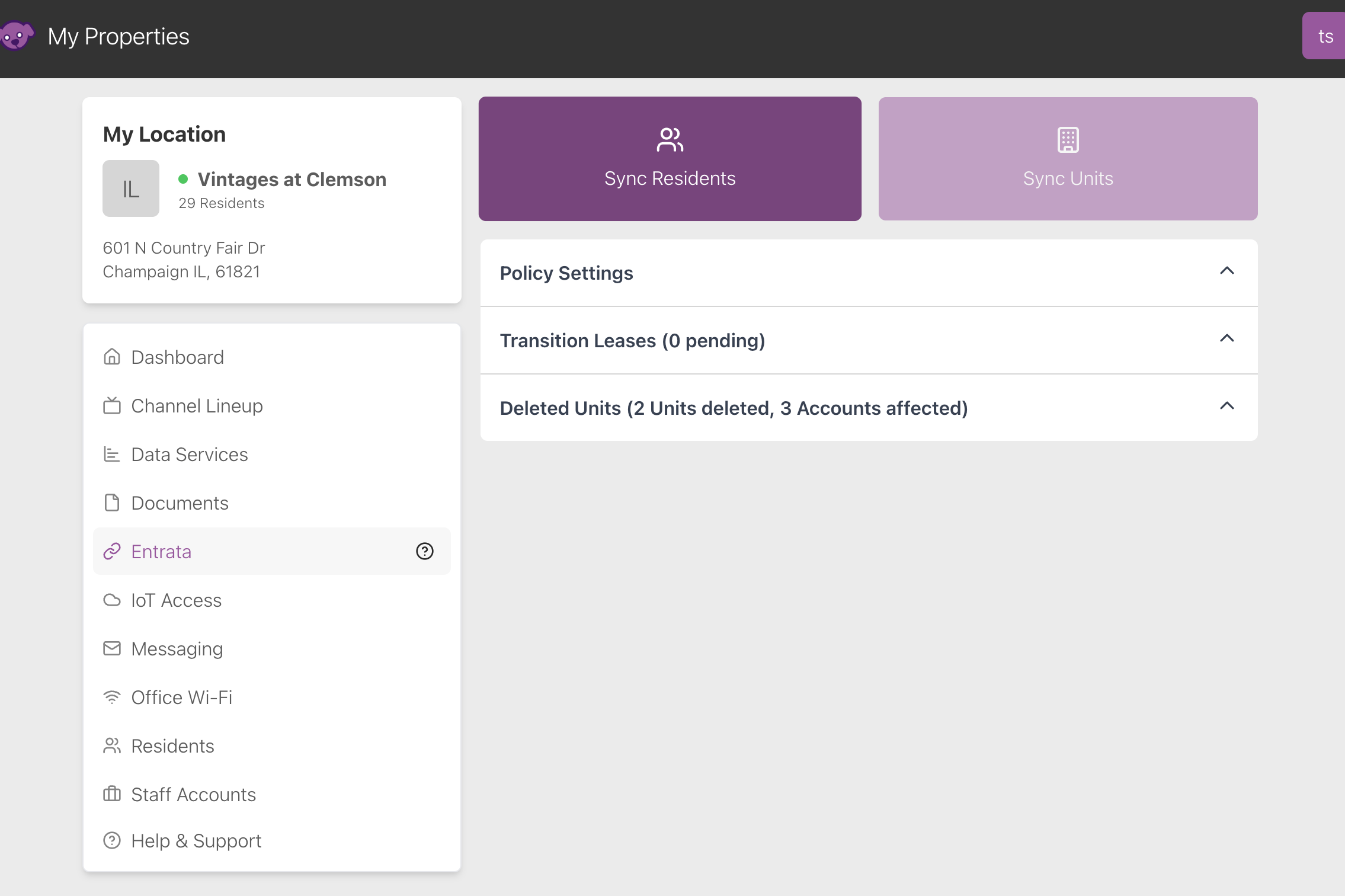 Resident Sync UI